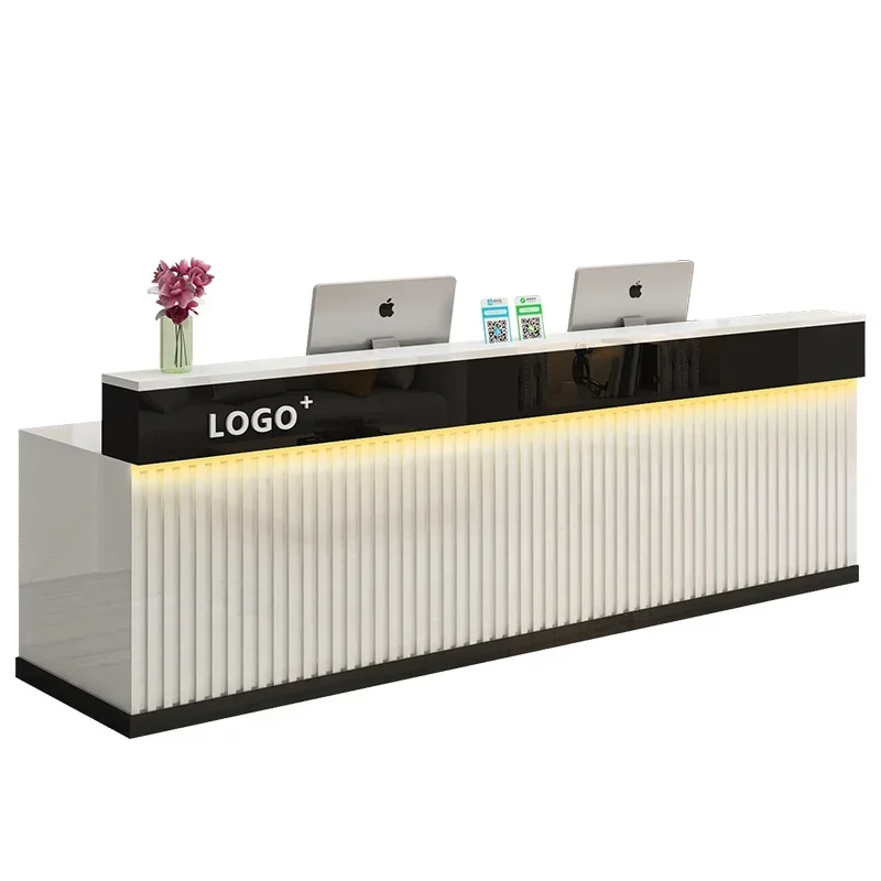 Office Furniture Bali - c13-Nordic Aesthetic Receptiebalie Luxe moderne receptiebalie