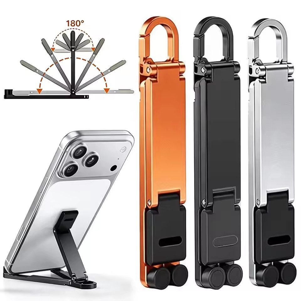 Mobile Pedestal Cabinet - Mini-sleutelhanger, opvouwbare telefoonhouder met clip, draagbare,
