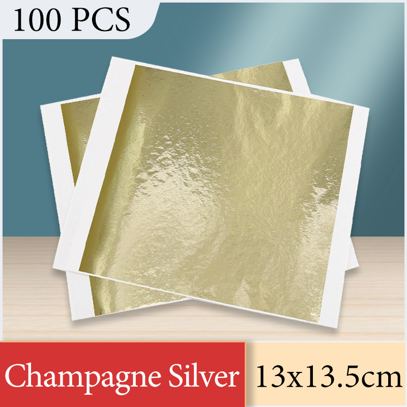 Office Furniture Warehouse - 13x13.5 cm Champagne Zilverfolie Papier Bladgoud
