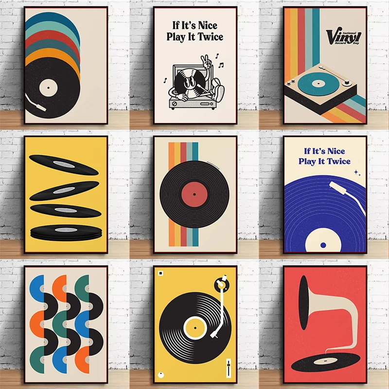 Mid Century Vinyl Record Canva - Office Furniture Warehouse recensie en prijs